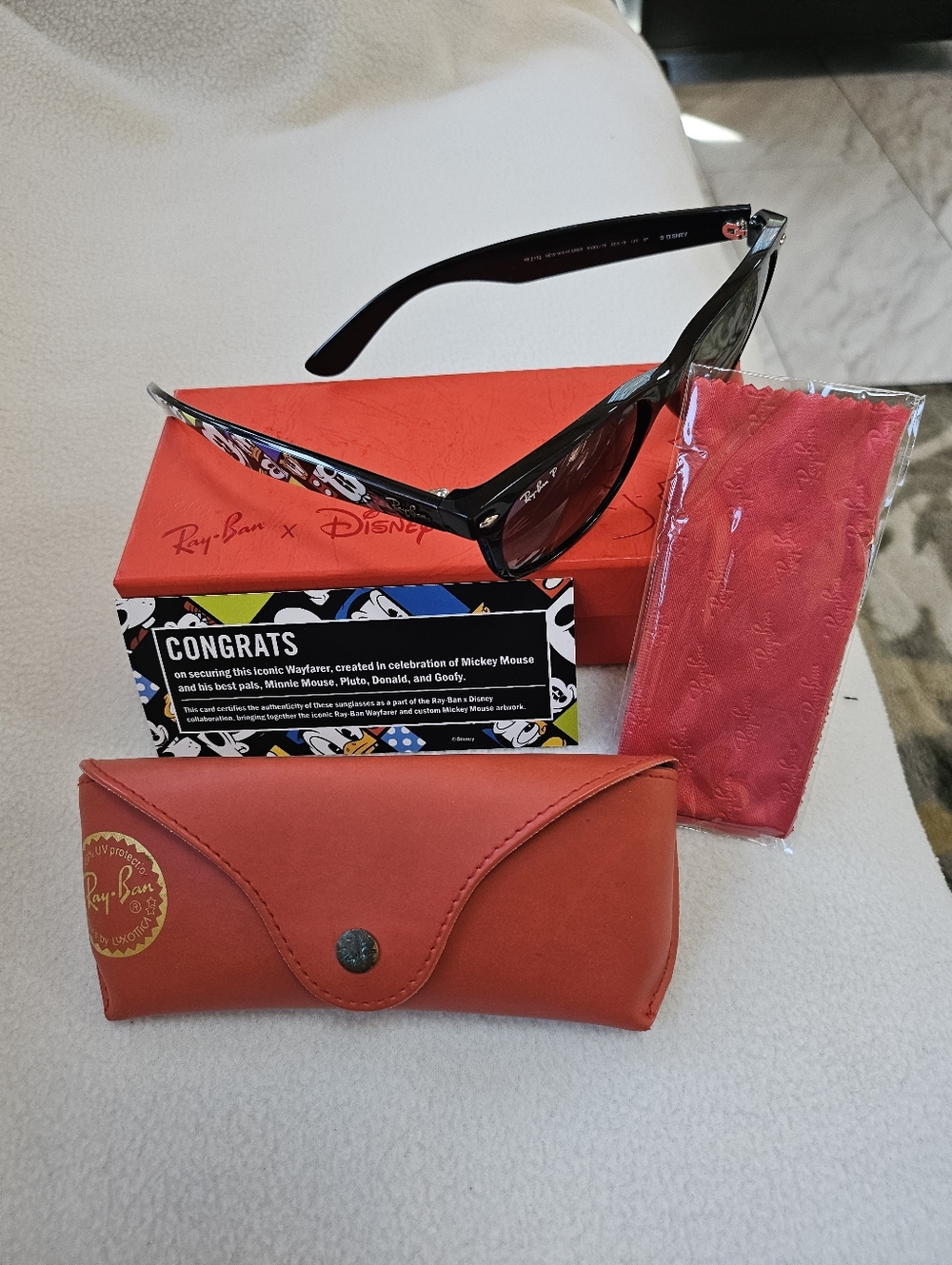 Ray-Ban Wayfarer Black Cat-Eye Sunglasses with Disney Temples